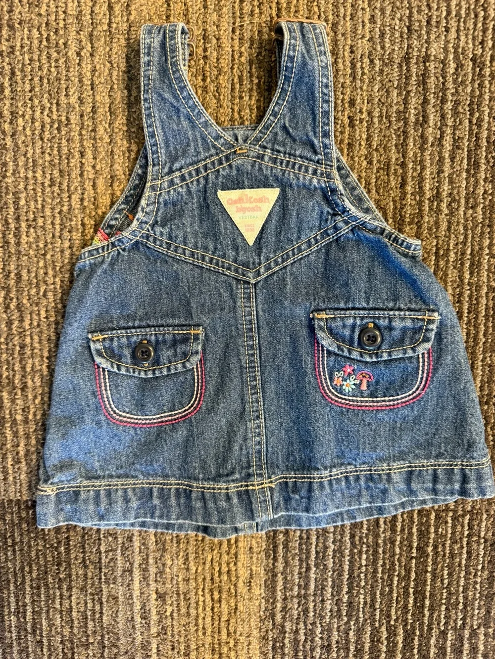 Vintage Y2K Oshkosh denim overall dress size 3-6 months